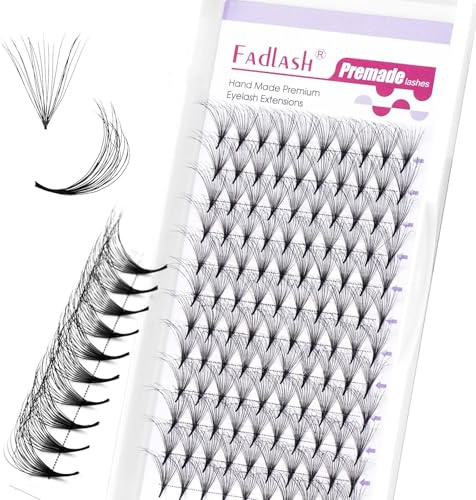 Premade Volume Eyelash Extensions 10D 0.07mm D Curl 13mm Double Layer Stereoscopic Eyelashes by FADLASH (10D-0.07-D,13mm)