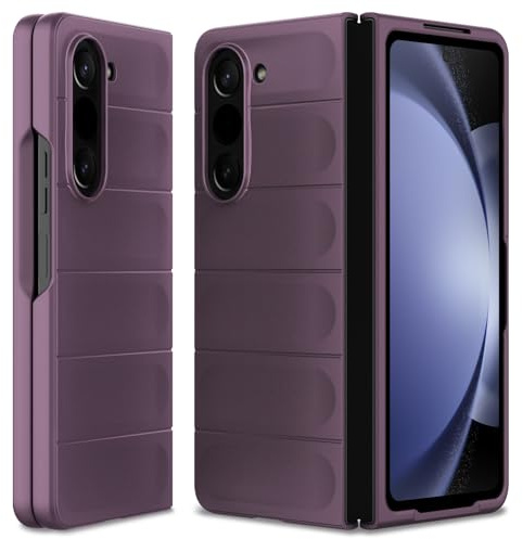 BonYonka Case for Samsung Galaxy Z Fold 5, Hard PC Slim Fit Bumper Case, Anti-Scratch Shockproof Protective Phone Cover, Purple