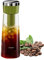 Portable Cold Brew Coffee Maker Bottle, 750ml Glass Iced Coffee Maker and Tea Brewer with Stainless Steel Filter, Leak-Proof Brewing Coffees Pot for Home Outdoor