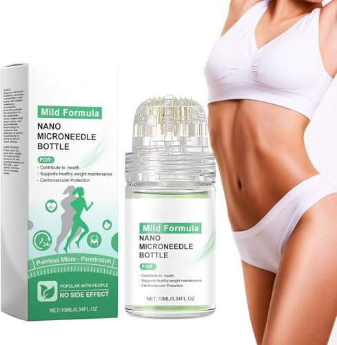 Nano Microneedle Bottle,Weight Loss Injections,Natural Nano Microneedle Weight Loss Roll Drops,Hydrating Slimming Liquid Bottle Drops Supplement for Women & Men (1PC)
