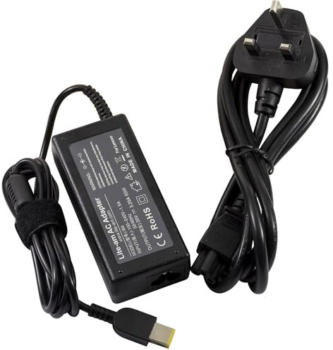 Lite-am 65W AC Adapter Power Supply 20V 3.25A Charger with Rectangle USB Type Yellow DC Tip For Lenovo ThinkCentre M73 M93p Tiny-in-One 23 Desktop PC