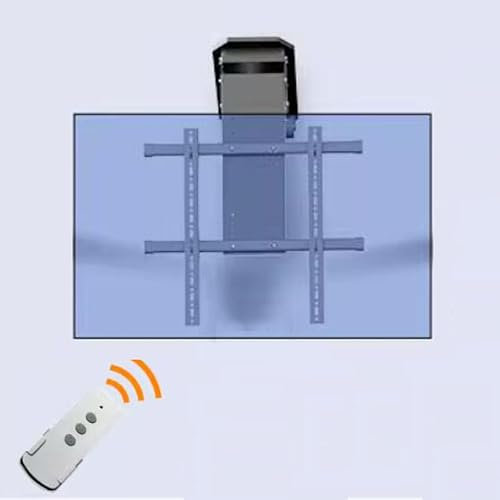 DRFGNF Motorized TV Ceiling Mount - Motorised TV Bracket, Fits 50-90 Inch TVs Tv Wall Mount, 0-85° Flip Down Pitched Roof Mount Stand, with Remote Control and Switch Control Ele