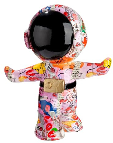 GILDE Figur OOH LALA Astronaut aus Kunstharz - Mehrfarbig - Höhe 30cm x Breite 26cm - Street Art Style
