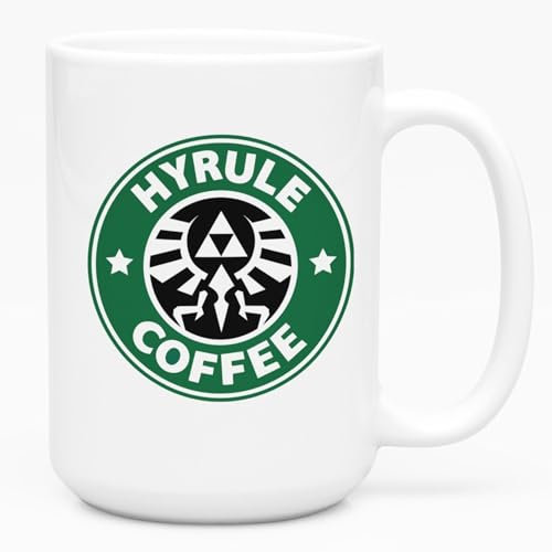 LookHUMAN The Legend of Zelda Coffee Mug, Large Coffee Cup | Cute Coffee Mug for Men Women, Double-Sided Gaming Theme Ceramic Coffee Cups, Dishwasher & Microwave Safe, Gamer Gift | Latte/Tea Mug 15oz