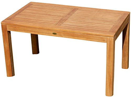 ALEOS. ECHT Teak Bigfuss Design Gartentisch 80x80 140x80 180x90 Auszietisch 130-180x80 cm mit dicken Füßen von AS-S, Größe:140x80cm