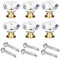 SuperglockT 30mm Kristallglas Möbelknöpfe Schubladenknöpfe Möbelgriffe Schrankgriffe Kommodenknöpfe Diamant Glas Garderobe Ziehgriffe Mit 4mmx25mm Schrauben (6, Golden)