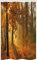 ABAKUHAUS Herbst Schmaler Duschvorhang, Misty Herbstwald, Badezimmer Deko Set aus Stoff mit Haken, 120 x 180 cm, Orange Braun Grün
