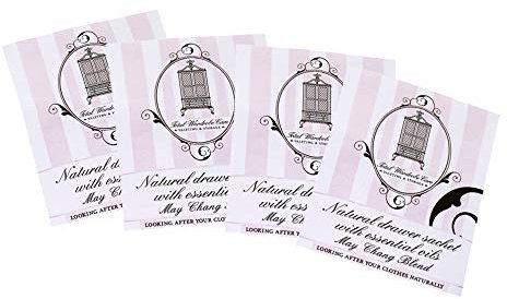 Total Wardrobe Care 4x Natural Storage Drawer Fresheners Sachets With Essential Oil Blend Of May Chang, Lavender, Cedar Wood, Rosemary And More. Moth Repellent And Freshener For Wardrobe Storage