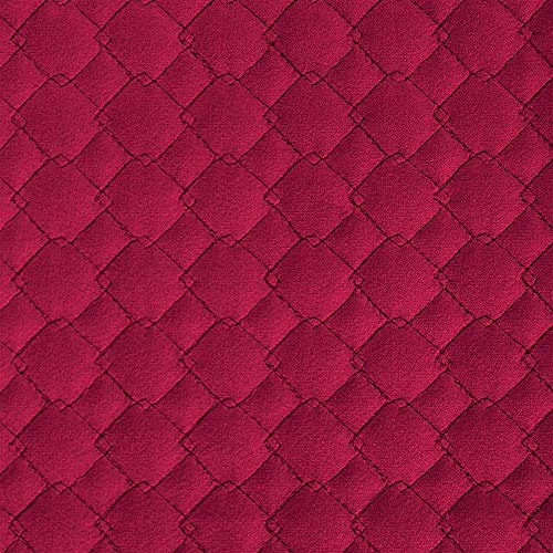 DESHOME Viki TS - Tissu au mètre d'ameublement en Velours matelassé pour canapés, fauteuils, coussins, chaises, couvre-lit (Bordeaux, 1 mètre)