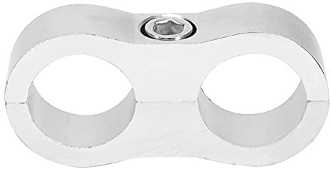 AN8 Raccordo a morsetto per separatore di tubi in treccia Raccordo per tubo del carburante Morsetti di montaggio per tubo del carburante, tubo del freno, tubo dell'olio,(Argento)