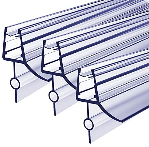 3-Pack Shower Door Seal Strip for 4-6mm Glass,Clear Bath Shower Screen Door Seal Replacement Covers up to 12 mm Gap with 90cm Adjustable Length