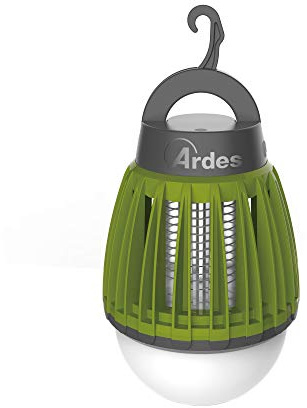 Ardes AR6S02LA ZAPPY Zanzariera a Scarica Compatta Portatile e Ricaricabile con Luce LED e Lampadina 100 Lumen Luce Fredda Appendibile Ideale in Campeggio Terrazzo Barca Spiaggia Verde