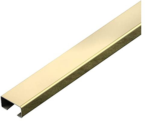 Edelstahl-Kabelkanal, Quadratischer Kabelkanal, Robust, Trittfest, 1 M Lang, Spiegel/gebürstet, Zwei Optionen, 11 Farben, Geeignet for Zuhause, Büro, Lager, Wand(Mirror Yellow Titanium,20 * 10mm)