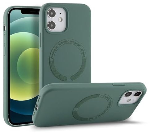 Magnetic Silicone Case for Apple iPhone 13 Shockproof premium protective cover - M.Green