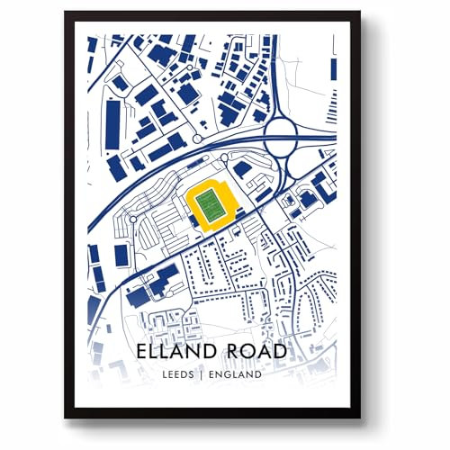 GroundDesigns Leeds United Fußball-Geschenk Elland Road Stadion Kunstdruck LUFC