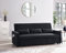 Home Detail 3 Seater Sofa Bed Pull-Out Grey Blue Velvet Grey Linen Storage Chaise (Black Velvet)