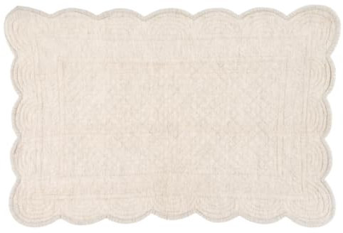 Blanc Mariclò Set 2 tovagliette americane cucina rettangolari in cotone naturale, Shabby Chic 35x50cm