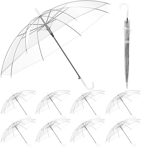 Nisorpa 10 transparente Regenschirme für Hochzeiten