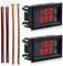 VooGenzek 2 Pezzi 0.28 LED Voltmetro Amperometro, Multimetro Digitale di Tensione per Display, DC 0-100V 10A per 12V/24V Multimetro Misuratore di Amperaggio Pannello Volt Amp Gauge
