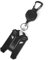 Winter Shore Porte Badge Enrouleur Noir avec Porte Clé & Mousqueton - Porte Badge Retractable & Enrouleur Badge, Cordon 80 cm - Format Universel, Jusqu'à 4 Cartes - Travail & Carte d'Accès
