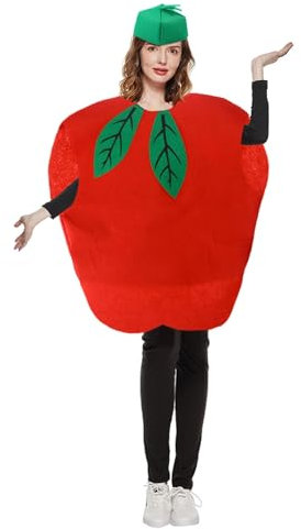 Segreto Unisex Erwachsenen Apfel Kostüm Ärmelloses Oberteil für Halloween Karnevalskostüme Party Verkleidung Rollenspiel Cosplay