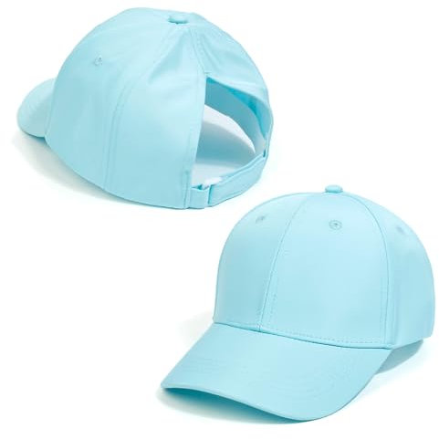 outfit spring Baseball Cap Damen Kappe Sommer Basecap Pferdeschwanz, Verstellbar Frauen Ponytail Cap Baseballmütze Mesh Atmungsaktiv Sonnenhut Freizeit Kappe mit Zopfloch Outdoor Sports Dreieck Blau