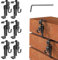 6Pcs Stainless Steel Brick Hooks, Brick Clips, No-Drill brick Hangers For Outdoor Hanging. Brick Clamp or Brick Hangers Adjustable Clamp Fits 2.75 to 1.78 Inch Bricks. No Wall Damage(Black).