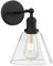 Pathson Industriel 180 degrés Ajustable Applique Murale, Cône Abat-jour en Verre Lampe Murale, Vanité Éclairage mural pour Salle de bain, Cuisine, Chambre à coucher (Noir)