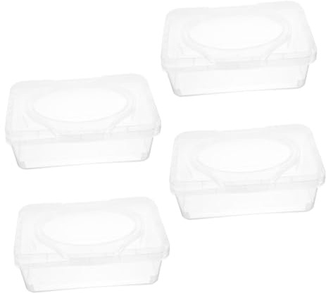 IMIKEYA 4 Pièces boite de lingettes bébé lingette bebe lingettes bebe distributeur de lingettes étui de voyage pour lingettes bébé wagon-poussette étui à lingettes pour bébé