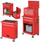 GiantexUK 2-in-1 Tool Cabinet on Wheels, Rolling Lockable Metal Tool Chest Storage Box with Detachable Top Cabinet, 6 Drawers & Hooks, Heavy-duty Toolbox Trolley for Garage Workshop (Red)