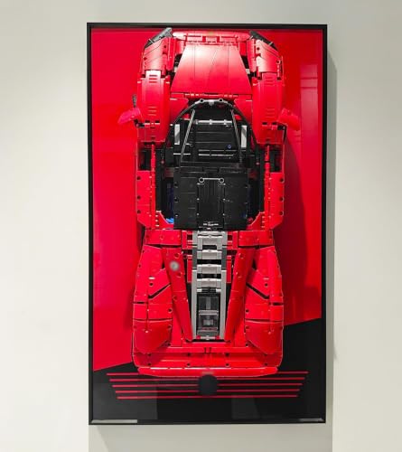 Icuanuty Display Wallboard für Technic Ferrari Daytona SP3 42143, Rennwagen im Maßstab 1:8, Kompatibel mit Lego Ferrari Autos, Geschenkidee für Auto Wandhalterung