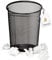 ANGIX Round Trash Can Bin - 1 Pack Black Non-slip Mesh Rubbish Bins - Waste Paper Baskets | Sturdy Metal Indoor Waste Bin for Home & Kitchen, Bedroom, Office, Bathroom, Living Room