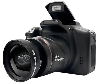 4-inch LCD Screen 720P Digital Camera 16x Digital Zoom Compact Camera Suitable for Beginners, Teenagers, Students, Seniors, Travel and Photography (Black)