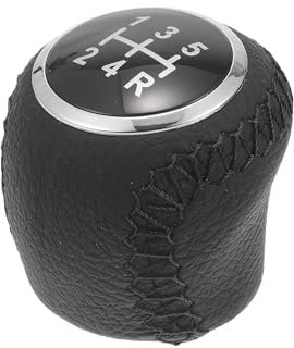 Partuto Schaltknauf mit 5-Gang-Schaltung - Auto-Schaltknauf - für Fiat Grande Punto 2006-2012 Kunstleder Schwarz - 1 Stück