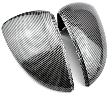 HEXEH Außenspiegelabdeckungen Carbon Look Hell Schwarz Matt Chrom Abdeckung 2 Stück Für Golf MK7 7,5 GTI 7 7R Spiegel Abdeckungen Kappen Rückspiegel Fall Abdeckung Auto Spiegelkappen