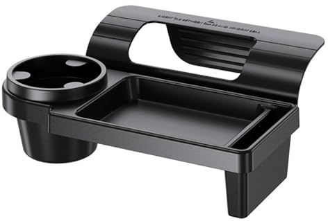 Car Door Cup Holder Door Side Hanging Window Cup Holder Tray With Phone Holder & Charging Cable Port Universal Cup Holder For Car Door (Black),Car Door Cup Holder,Cup Holder For Car Door