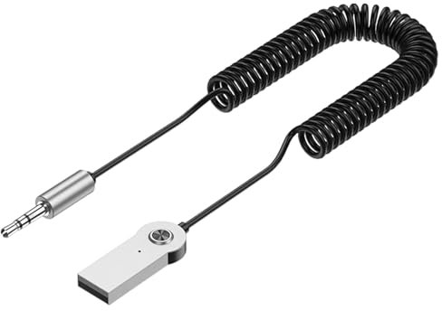 Adattatore Aux senza fili – ricevitore audio audio audio musica microfono ingresso AUX | set auto vivavoce connettore in lega di zinco, audio auto, streaming audio istantaneo, impianto stereo