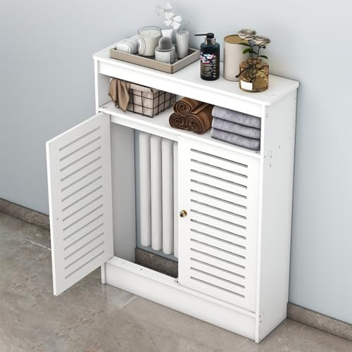 FREUPGU Modern Radiator Cover, Radiator Covers for Home, Radiator Shelf, Horizontal Slat, Easy Assembly, Additional Shelf Space, for Living Room Home Bedroom(90x90x20cm/35.4x35.4x7.9in)
