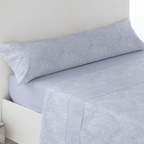 GREATOYAR Juego de Sábanas Pirinero, Juego de Sábanas Térmicas, Sábanas de Invierno, Tejido Pirineo, Set Sábanas de 3 Piezas, 1 Bajera + 1 Encimera + 1 Funda de Almohada, Cama 135cm, Bardos Azul
