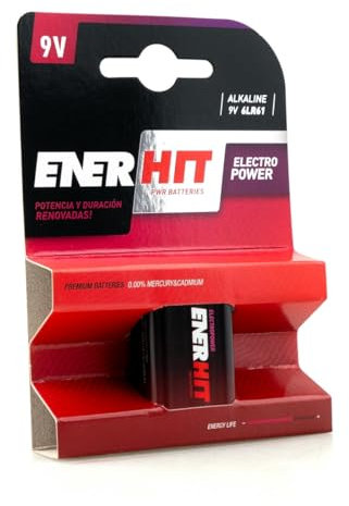 Batteria alcalina 9 V 6F22, ad alta durata e prestazioni, ideale per dispositivi elettronici e giocattoli.