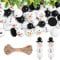 50 Stück Schneemann Holzperlen,20mm Weihnachten Schneemann Holzperlen,Weihnachten Holzperlen mit Gesicht,DIY Basteln Weihnachten,mit 10m Schnur für Weihnachten Deko,Basteldekoration,Winter Party Deko