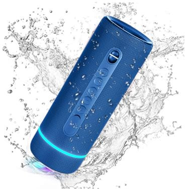 Decibelvibe Tnz Sleek 8 - Portable Bluetooth Speaker, IP66 Waterproof Speaker with 30W Powerful Sound, Deep Bass, Bluetooth 5.3, 25H Playtime, TWS Pairing, RGB Lights, for Home, Outdoor. (Blue)