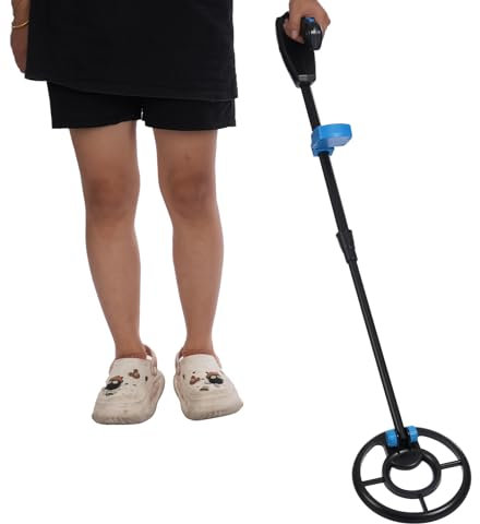 Klein Metalldetektor Kinder Tragbar und Faltbar Kinder-Metalldetektor mit LED-Display Harke und Schaufel 71.12-89cm erstellbarer Vorbau Leichtgewichtiger Kinder Metalldetektor für Kinder und Anfänger