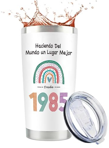 CoCoCherry Regalos Mujer 40 Años - Regalos 40 Cumpleaños Mujer Taza De Arcoíris Para, Este es un Regalo para Madres, Hermanas, Amigos y Seres Queridos en el Año 1985