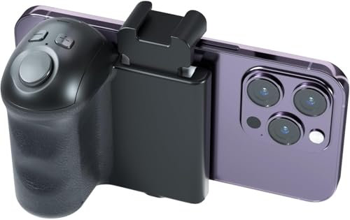 Handy-Kameragriff mit Zoom-Fernbedienung, Smartphone-Griffhalterung mit kabellosem Auslöser und kaltem Schuh für iPhone, Telefonfilmzubehör, Selfie, VideoVlog-Schießen