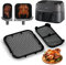 wokdsbl Pack of 2 Splash Guards for Philips Airfryer 3000 Dual Basket, Stainless Steel Splash Guard, Fine Mesh for Philips NA350 6L/3L Hot Air Fryer, Effective Reusable Splash Guard Accessories
