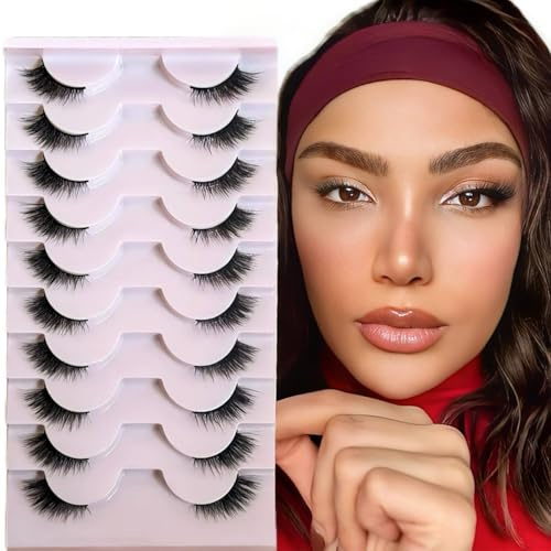 Luxury 3D Faux Mink Half Eyelashes – 10 Pairs, Reusable & Lightweight False Lashes for a Natural & Glamorous Look