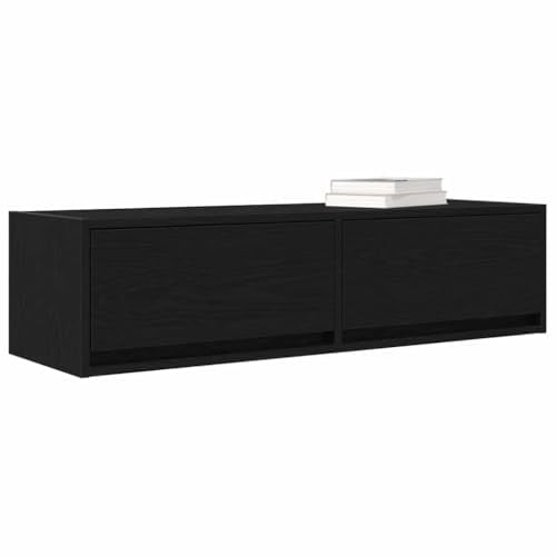 vidaXL TV Cabinet 100 x 31 x 25.5 cm Black oak Engineered wood | Ideal for small flats, Easy to grab what you need, A modern look that fits any decor