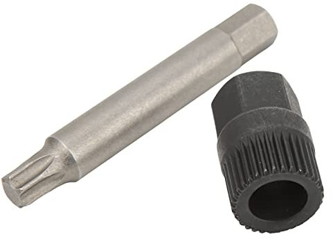 Lichtmaschinenscheibeschlüssel, Generator Decoubler -Riemenscheibe -Werkzeug 33 Zähne Spline Socket T50 Drill Bit Puller Remover Tool, Einfach zu Verwenden mit Austauschbaren Riemenscheiben für,