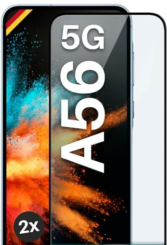 moex CurveProtect für Samsung Galaxy A56 5G Panzer Schutzglas, Full Screen Schutzfolie randlos, ganzer Bildschirm komplett abgedeckt, Panzerfolie Curved 3D Glas Folie, Schwarz 2 Stück